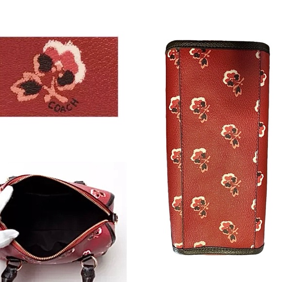 🌹Coach Bramble Rose Mini Bennett Leather Berry Satchel Crossbody MINT COND! - Picture 7 of 13